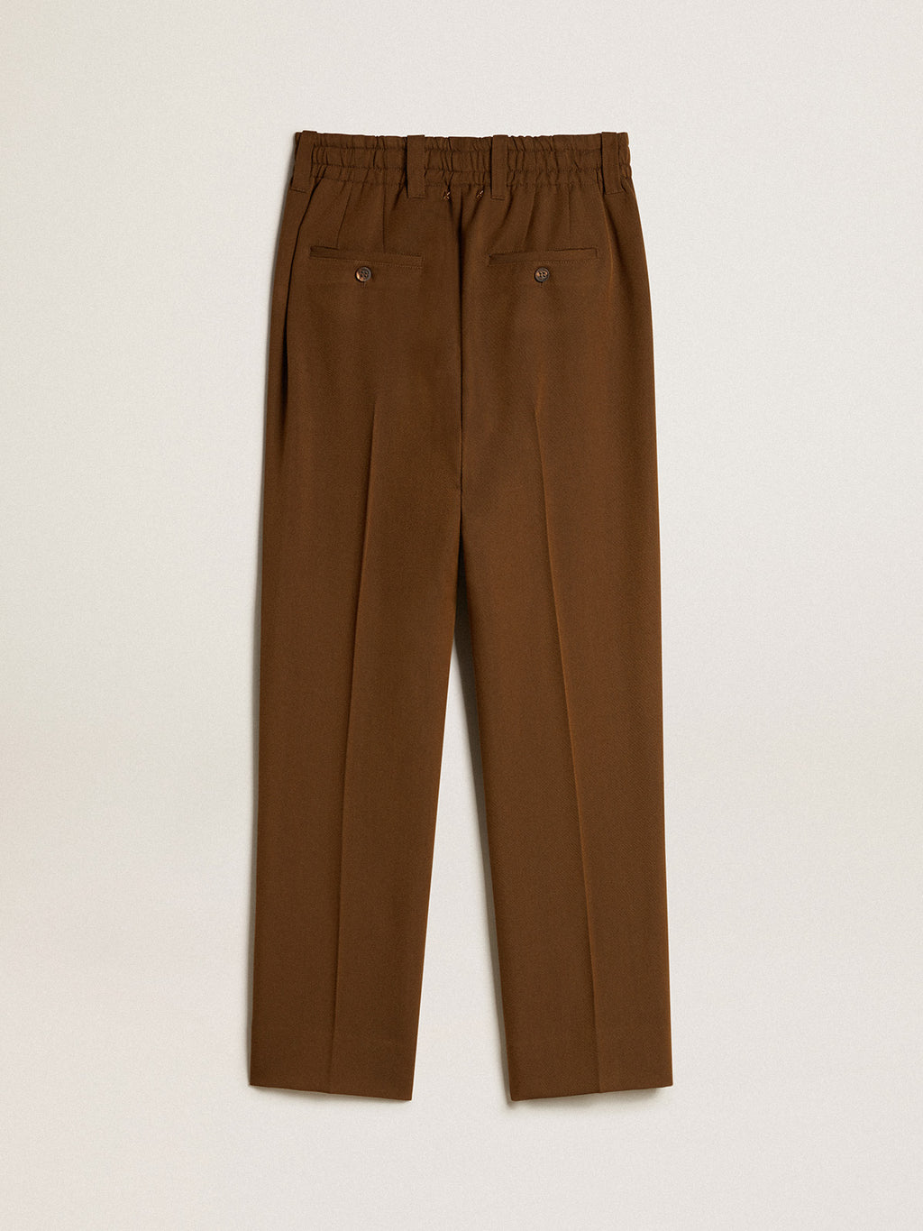Beech-colored pants in wool and viscose blend| Golden Goose
