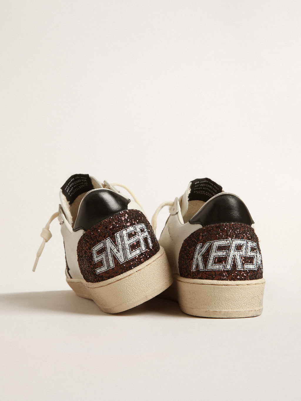 Ball Star in nappa with glitter star and black nappa heel tab| Golden Goose