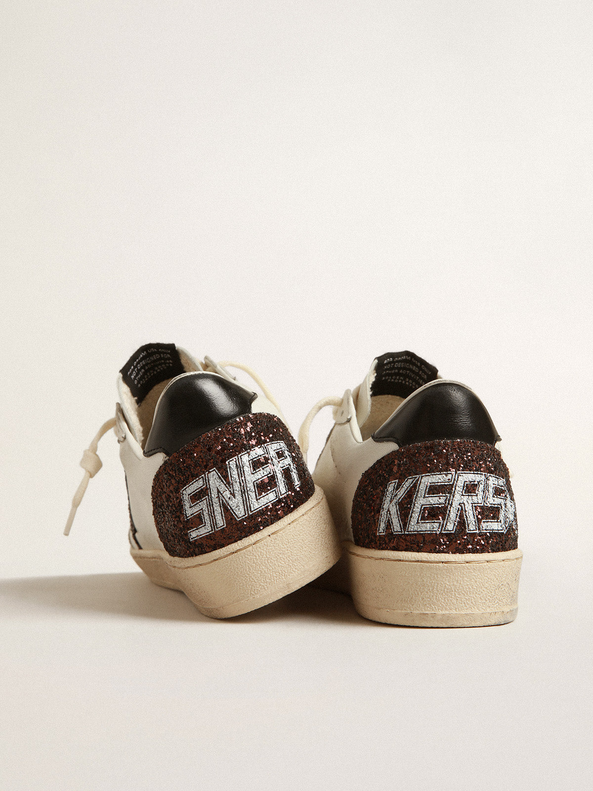 Ball Star in nappa with glitter star and black nappa heel tab| Golden Goose