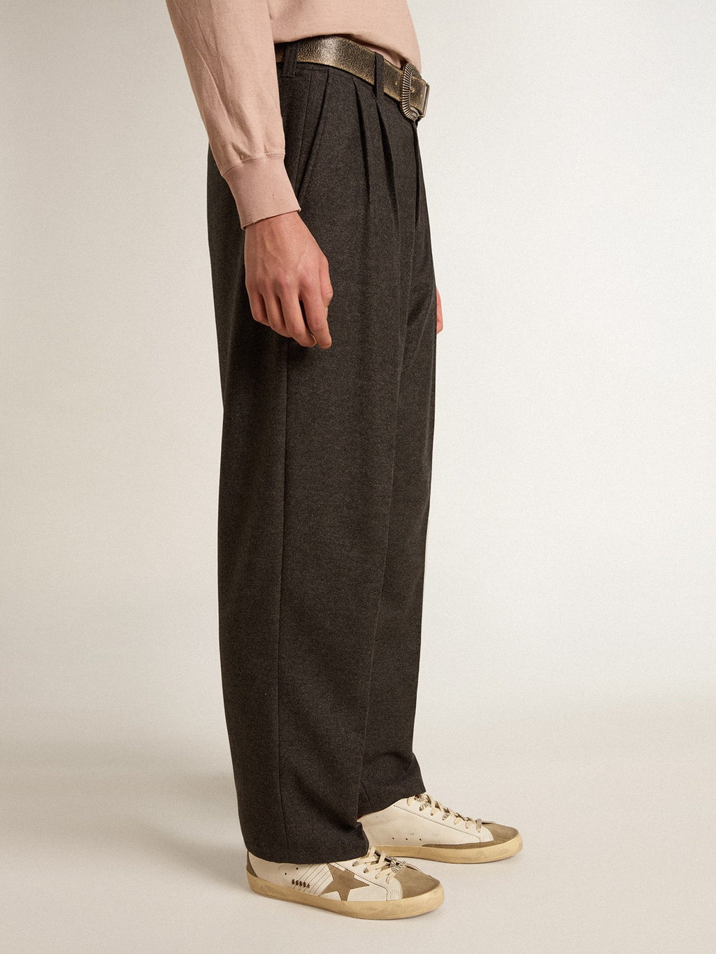 Super-Star with suede star and brown leather heel tab| Golden Goose