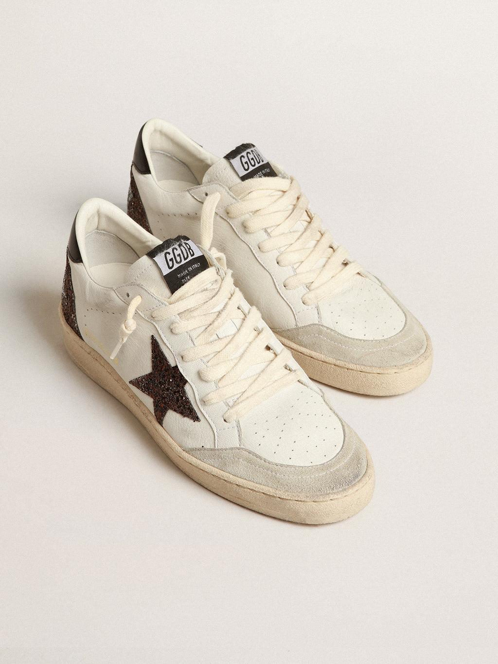 Ball Star in nappa with glitter star and black nappa heel tab| Golden Goose
