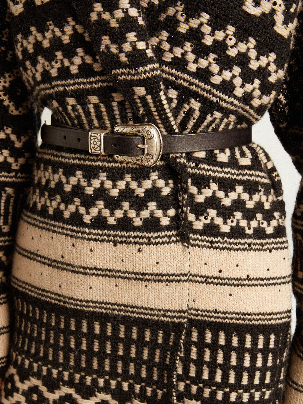 Black belt in washed leather with silver color buckle| Golden Goose