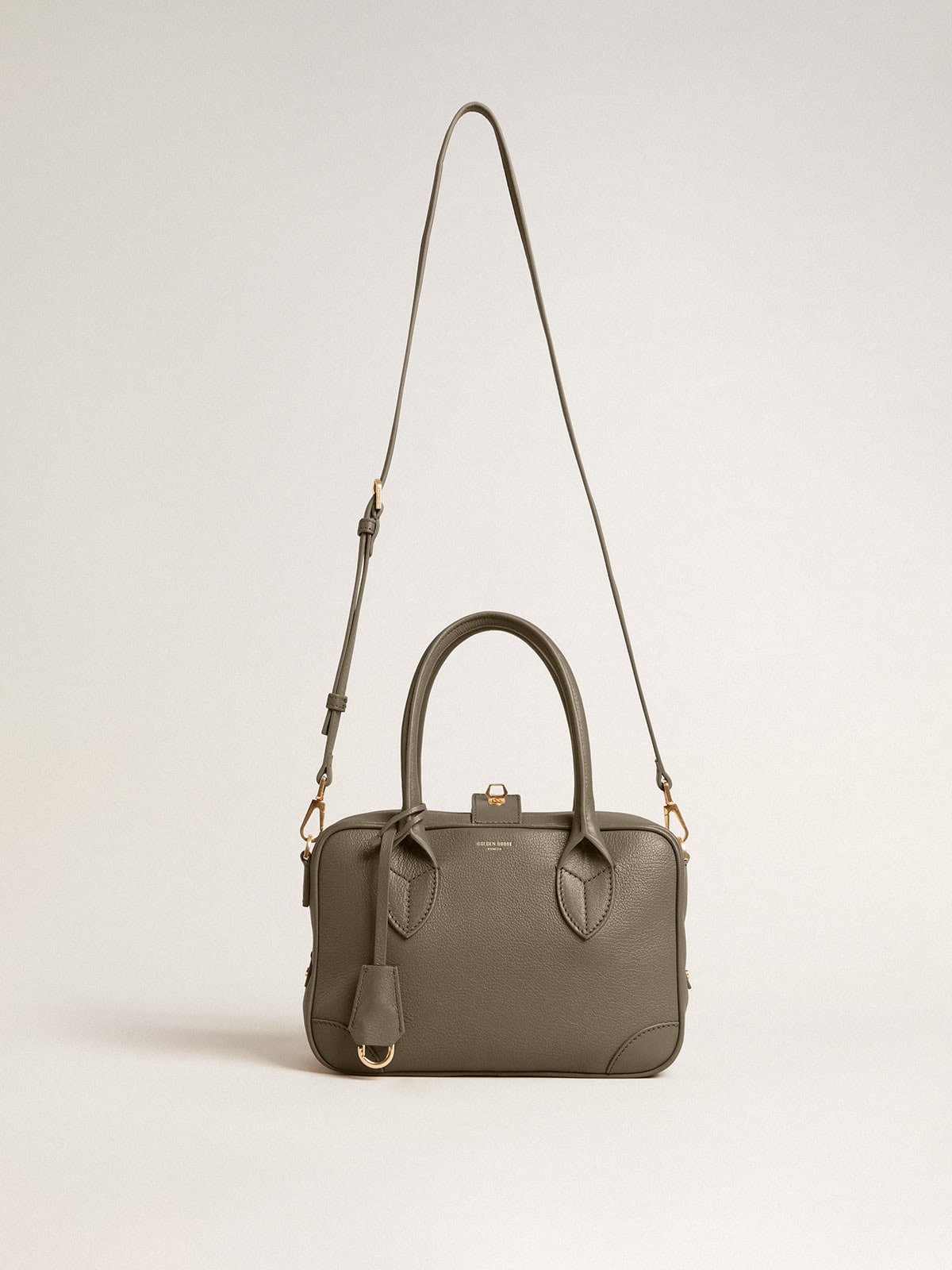 Vita Bag in sage-green sheepskin leather with gold details| Golden Goose