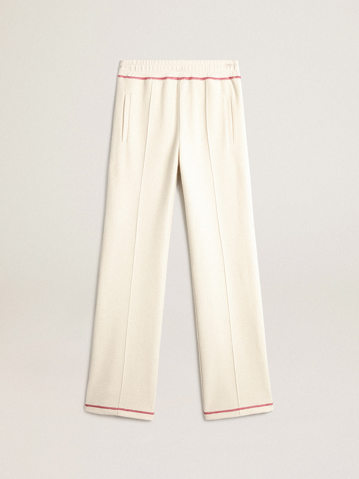 Women's heritage white joggers with CNY logo| Golden Goose