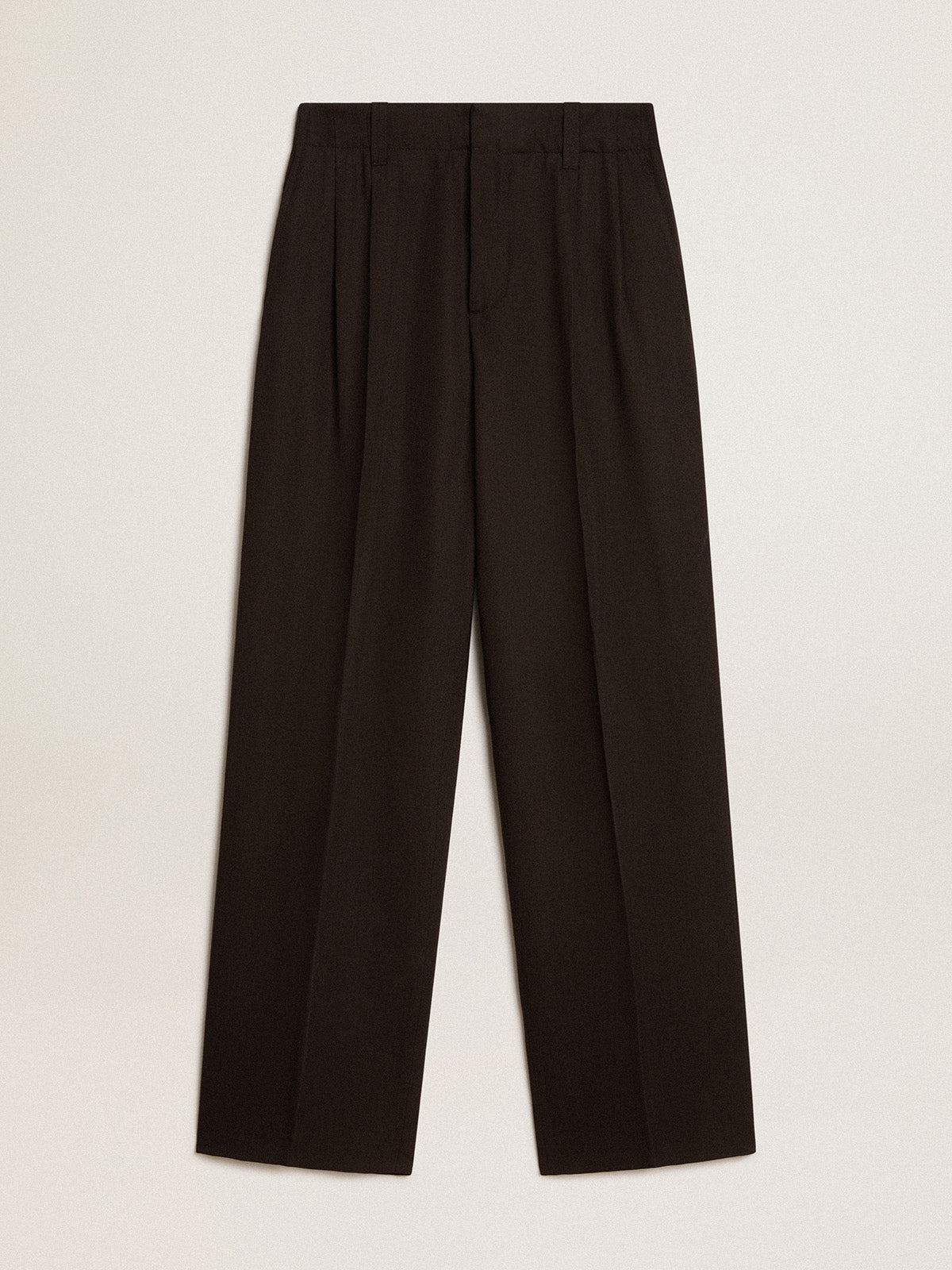 Black wool and viscose blend pants| Golden Goose