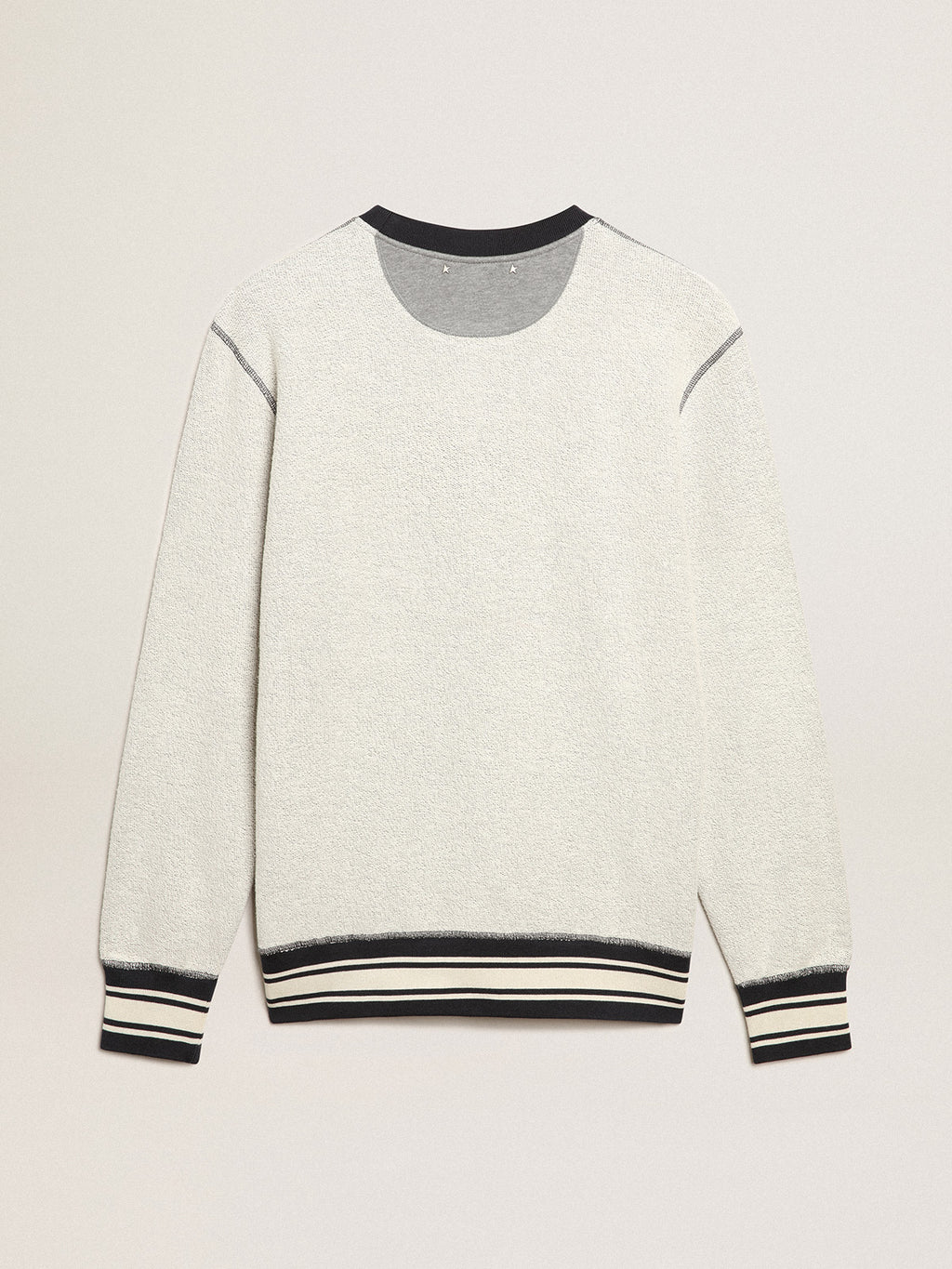 Gray round-neck sweatshirt with lettering| Golden Goose