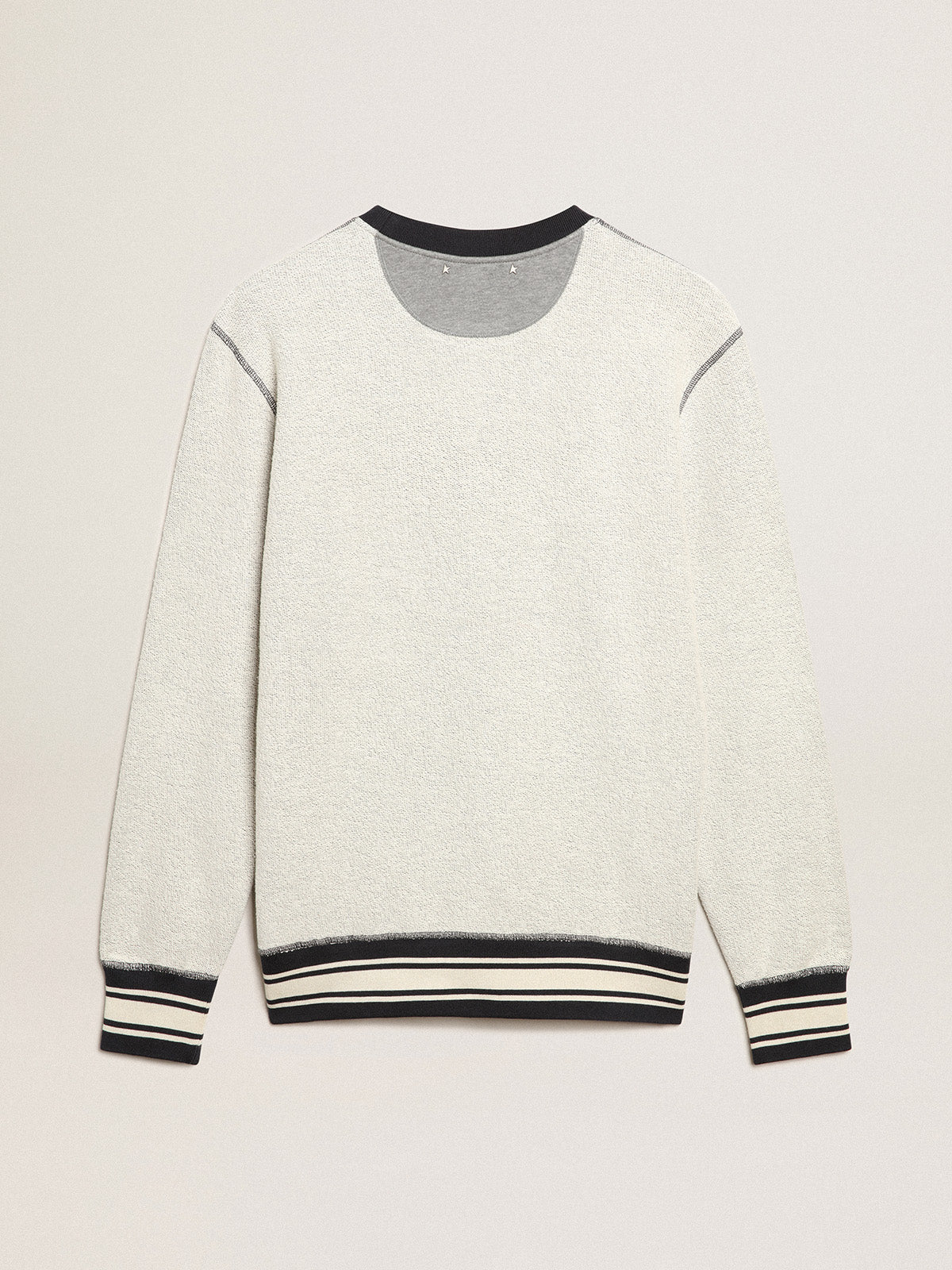 Gray round-neck sweatshirt with lettering| Golden Goose