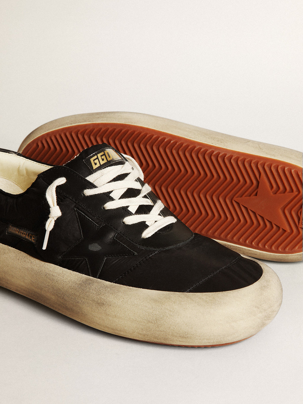 Men's Space-Star in nylon with black leather star and heel tab| Golden Goose