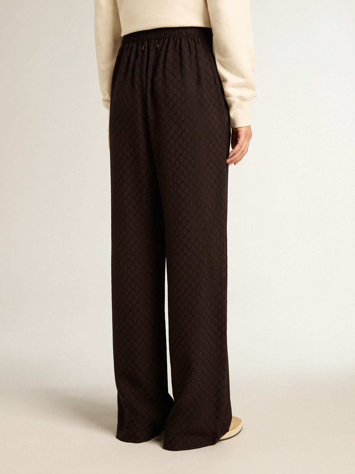 Women's black viscose joggers| Golden Goose