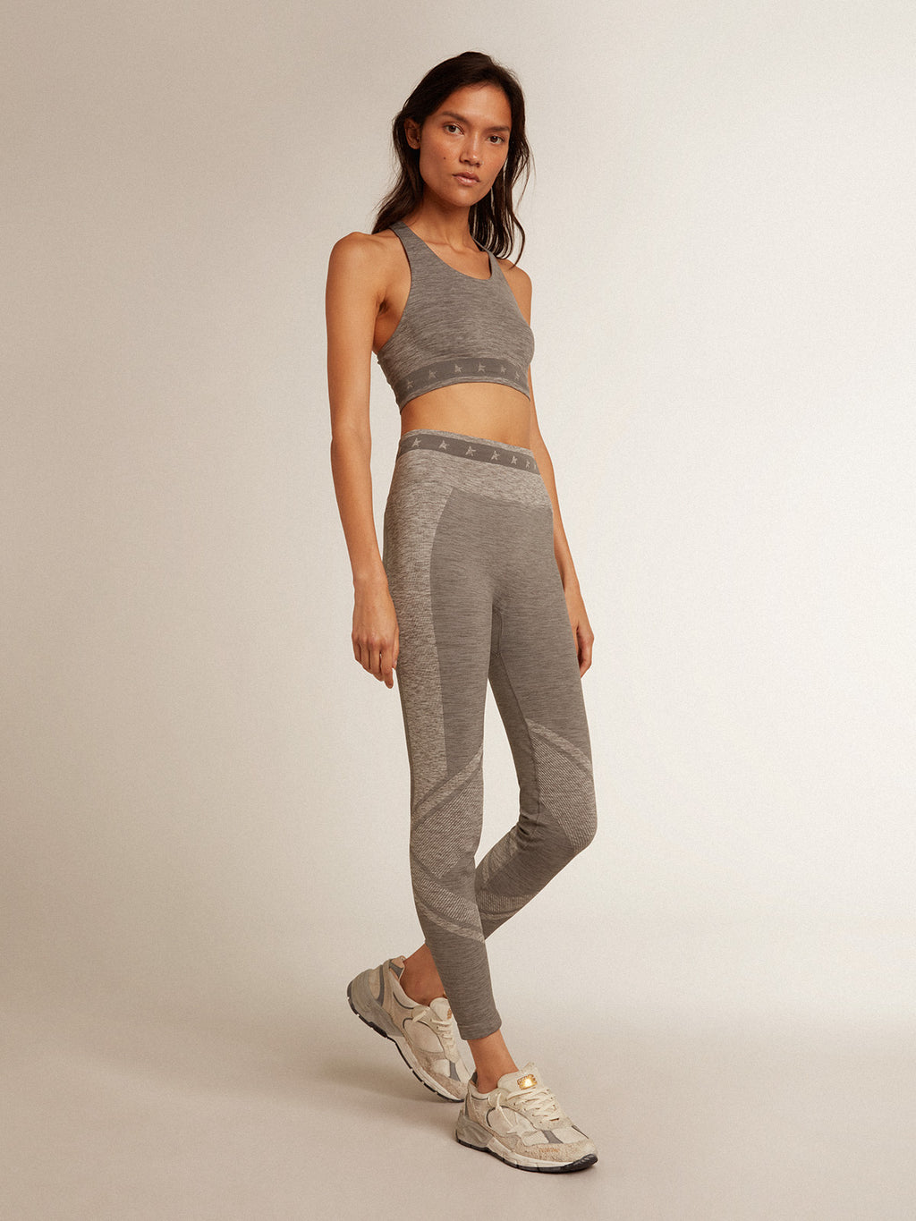 Gray melange athletic top| Golden Goose