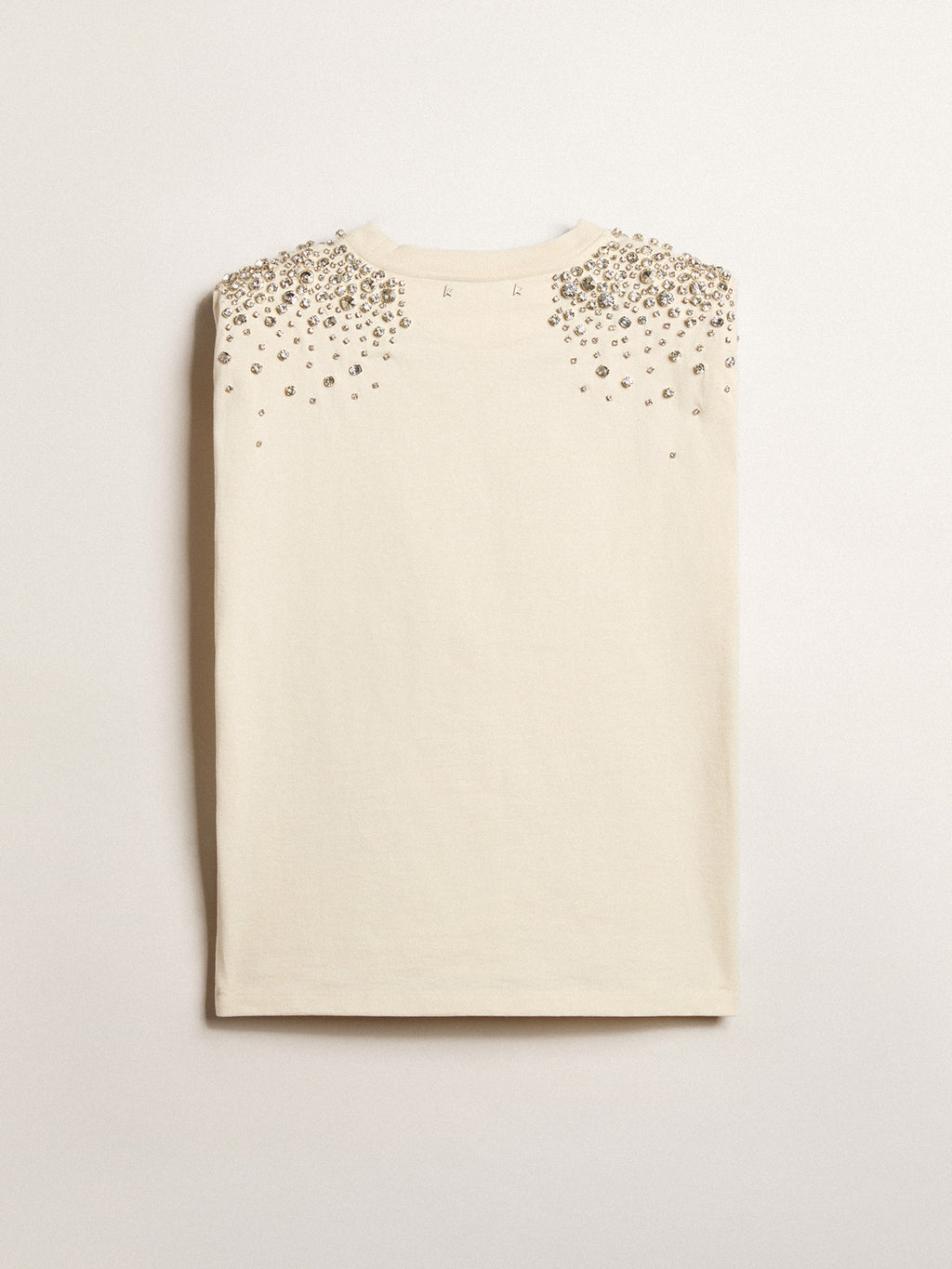 Exclusive HAUS of Dreamers T-shirt in worn white with Swarovski embroidery| Golden Goose
