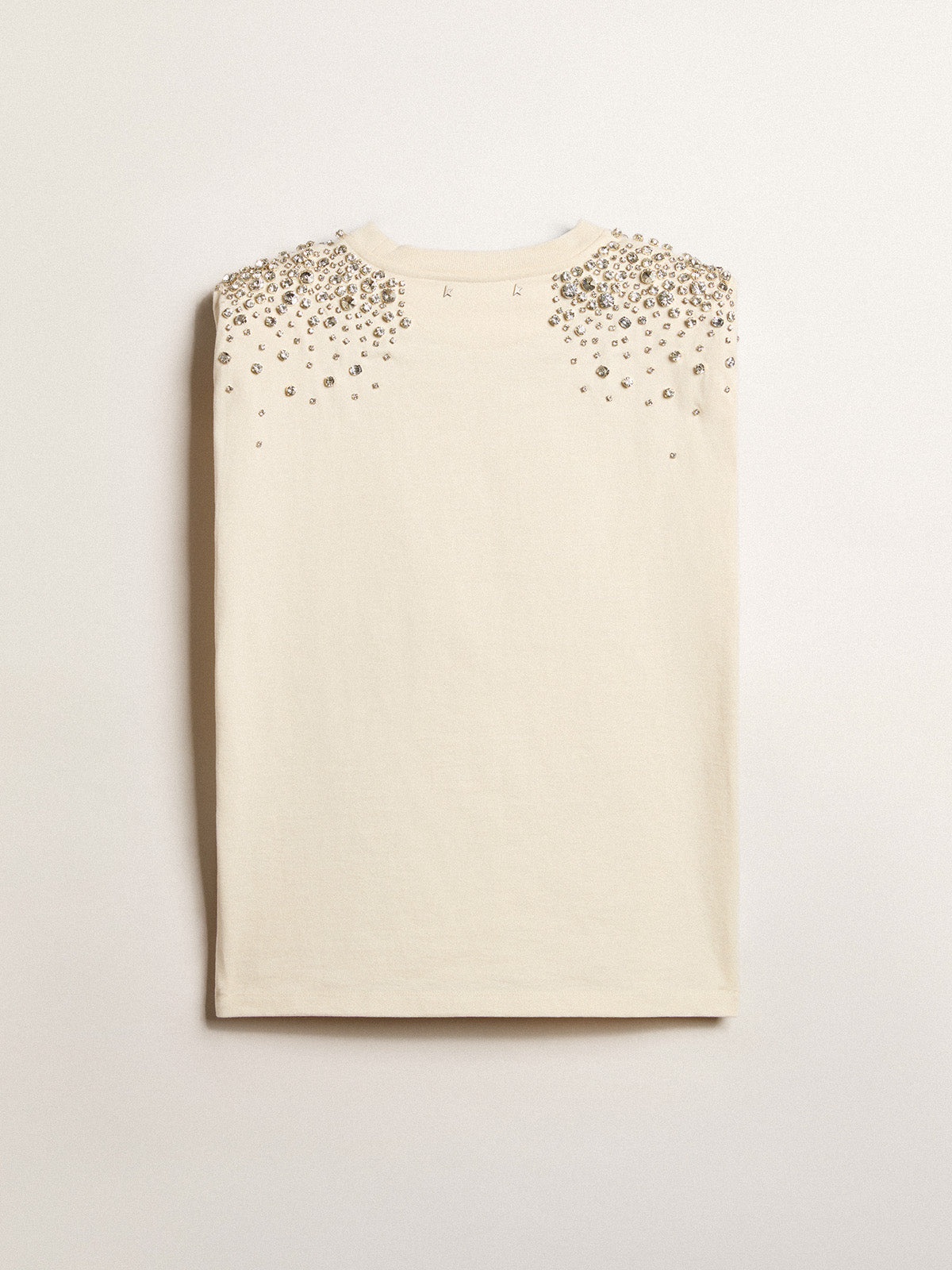 Exclusive HAUS of Dreamers T-shirt in worn white with Swarovski embroidery| Golden Goose