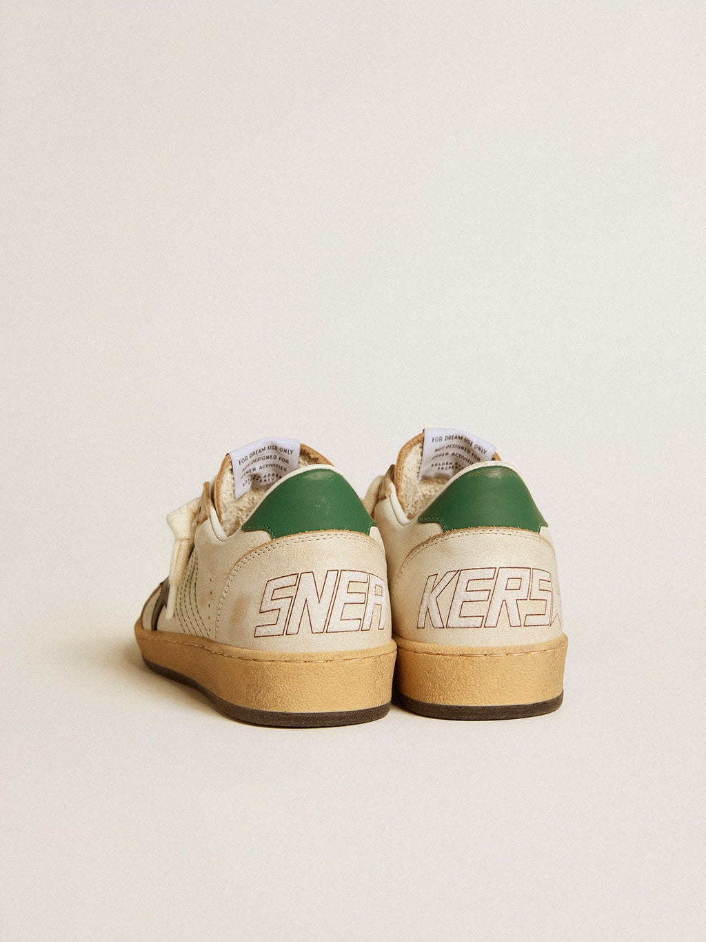 Women's Ball Star with black leather star and green leather heel tab| Golden Goose