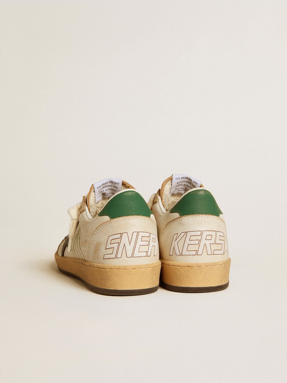 Women's Ball Star with black leather star and green leather heel tab| Golden Goose