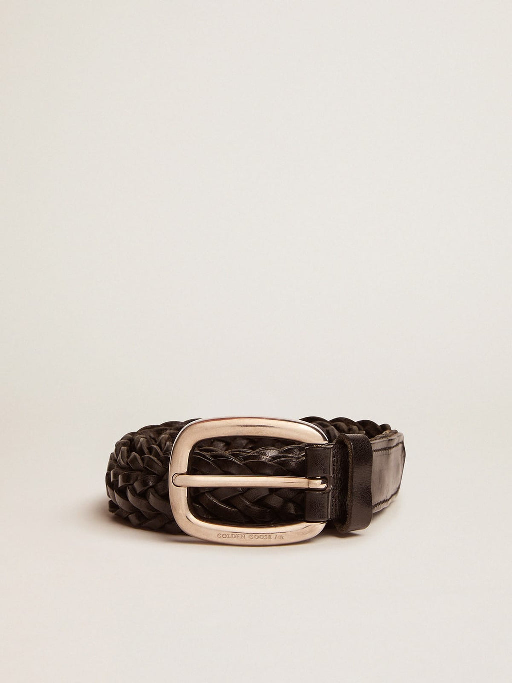 Men's black leather belt| Golden Goose