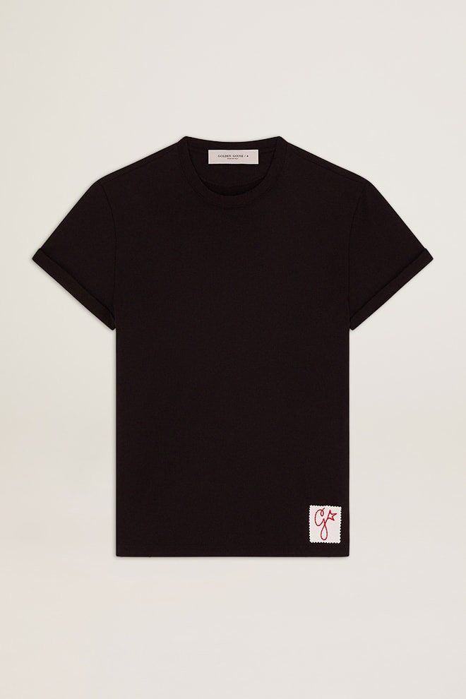 Golden Collection distressed T-shirt in vintage black| Golden Goose