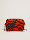 Women's Mini Star Bag in orange tiger print pony skin with black star| Golden Goose