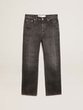 Women's gray jeans with leopard print| Golden Goose