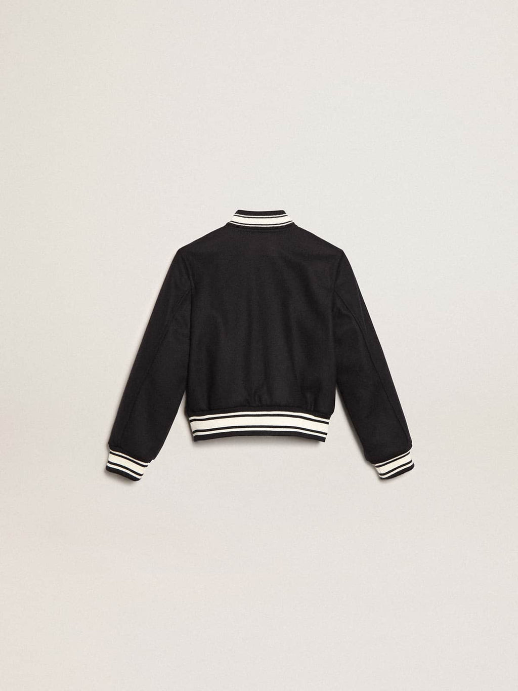 Boys' bomber jacket in dark blue wool| Golden Goose