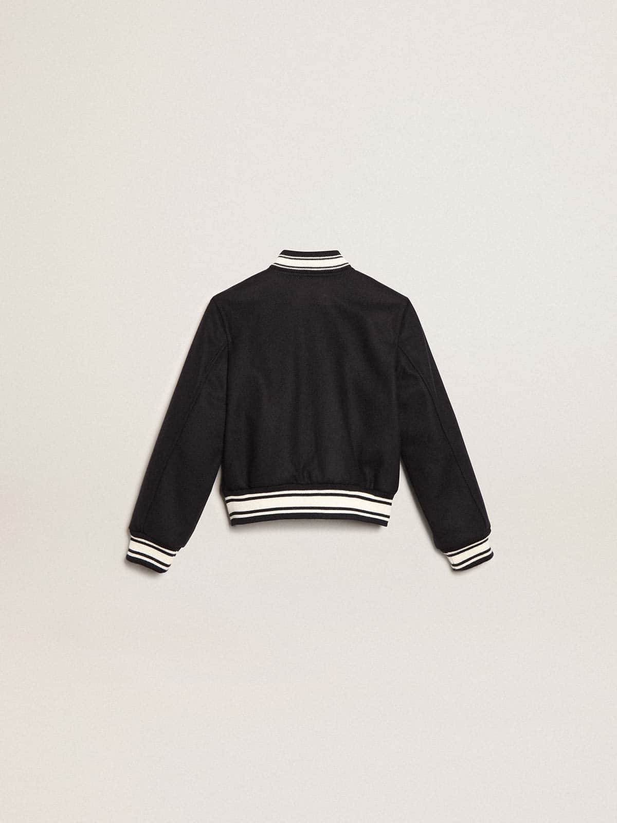 Boys' bomber jacket in dark blue wool| Golden Goose