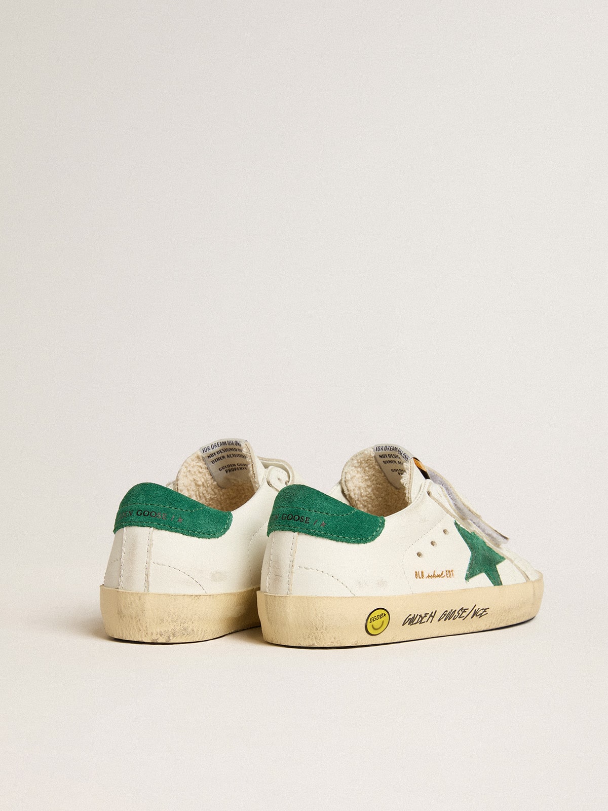 Old School Junior with green suede star and heel tab| Golden Goose