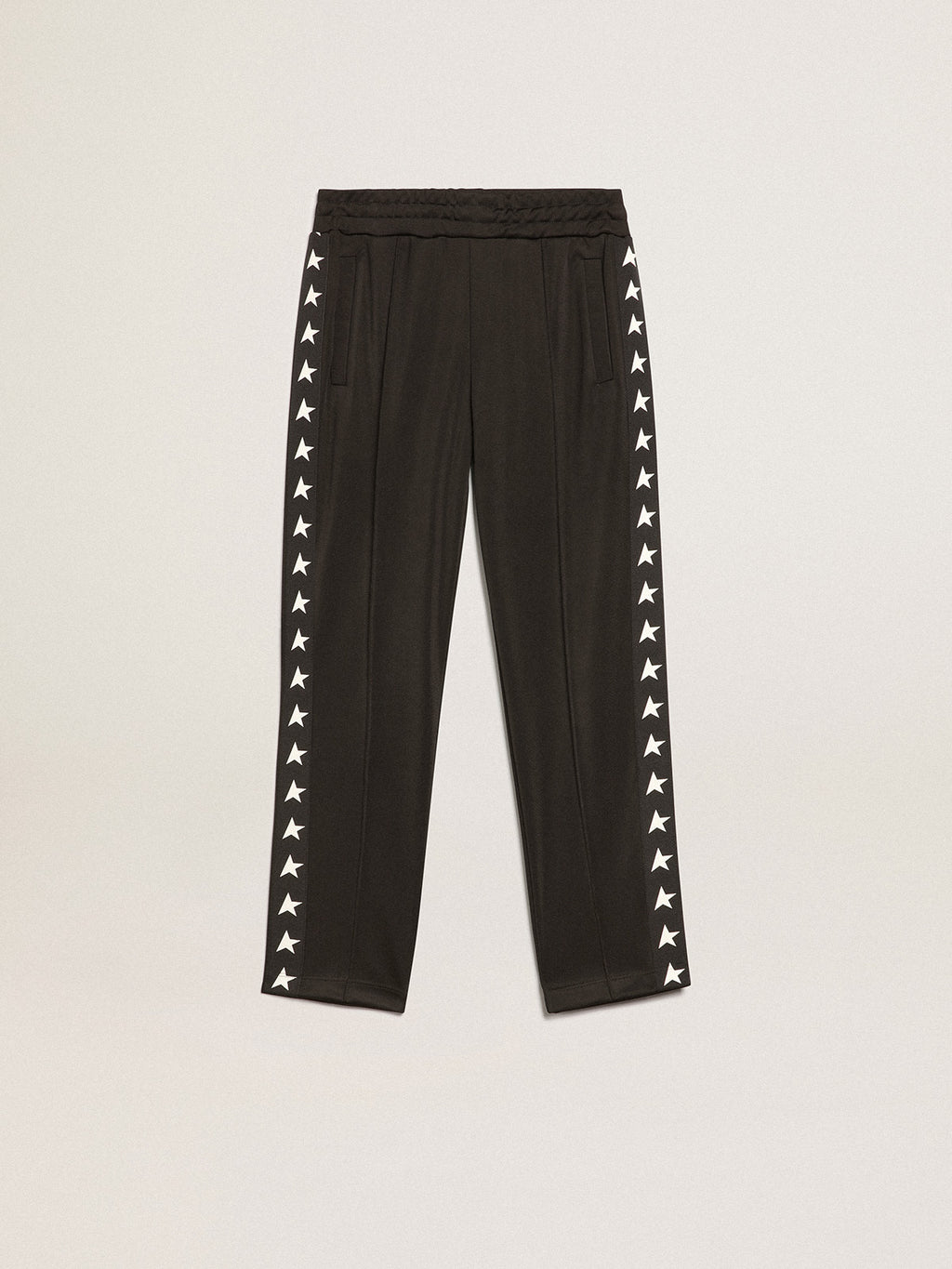 Black joggers with contrasting white stars| Golden Goose