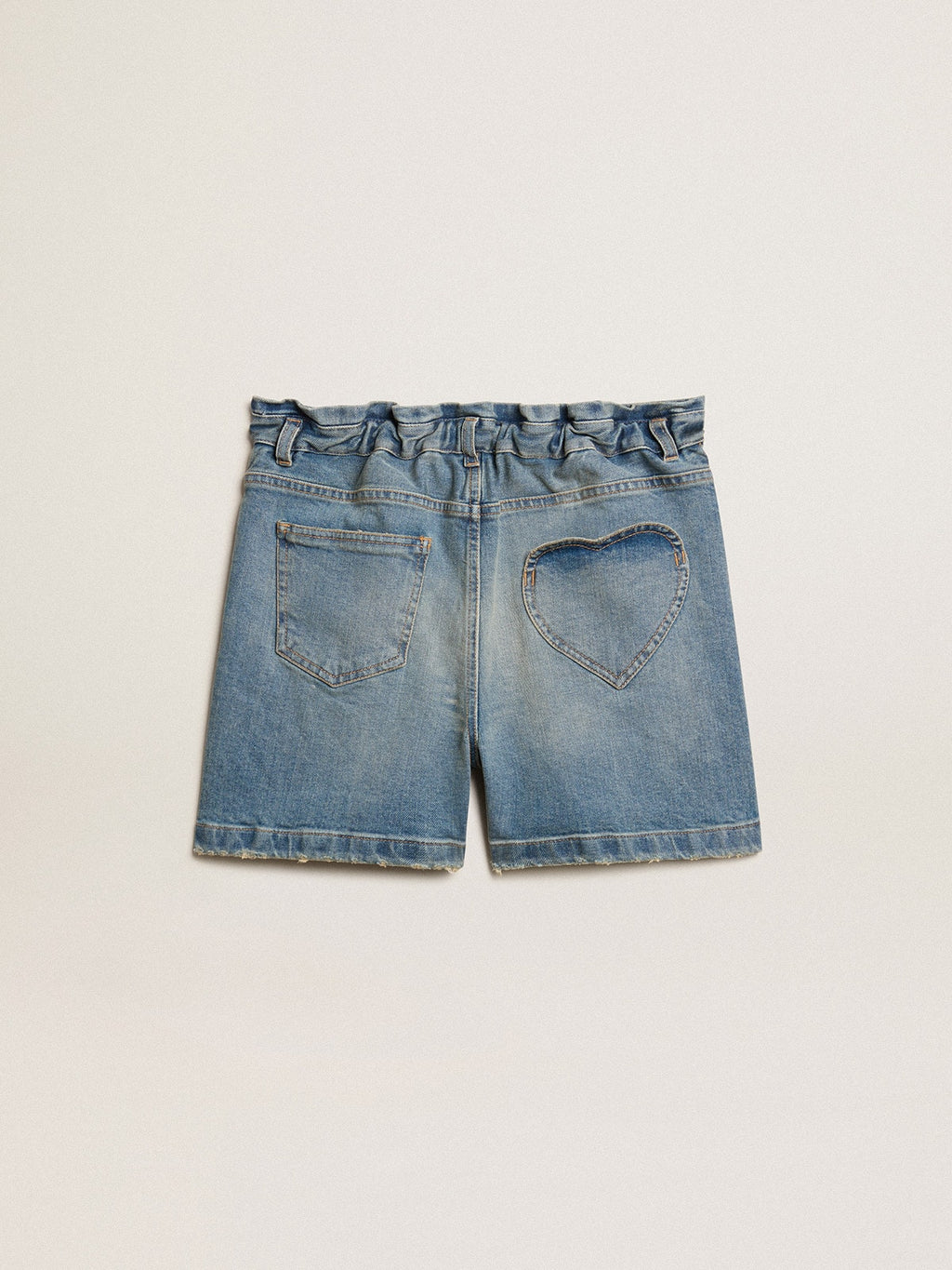 Girls' denim shorts with distressed finish| Golden Goose