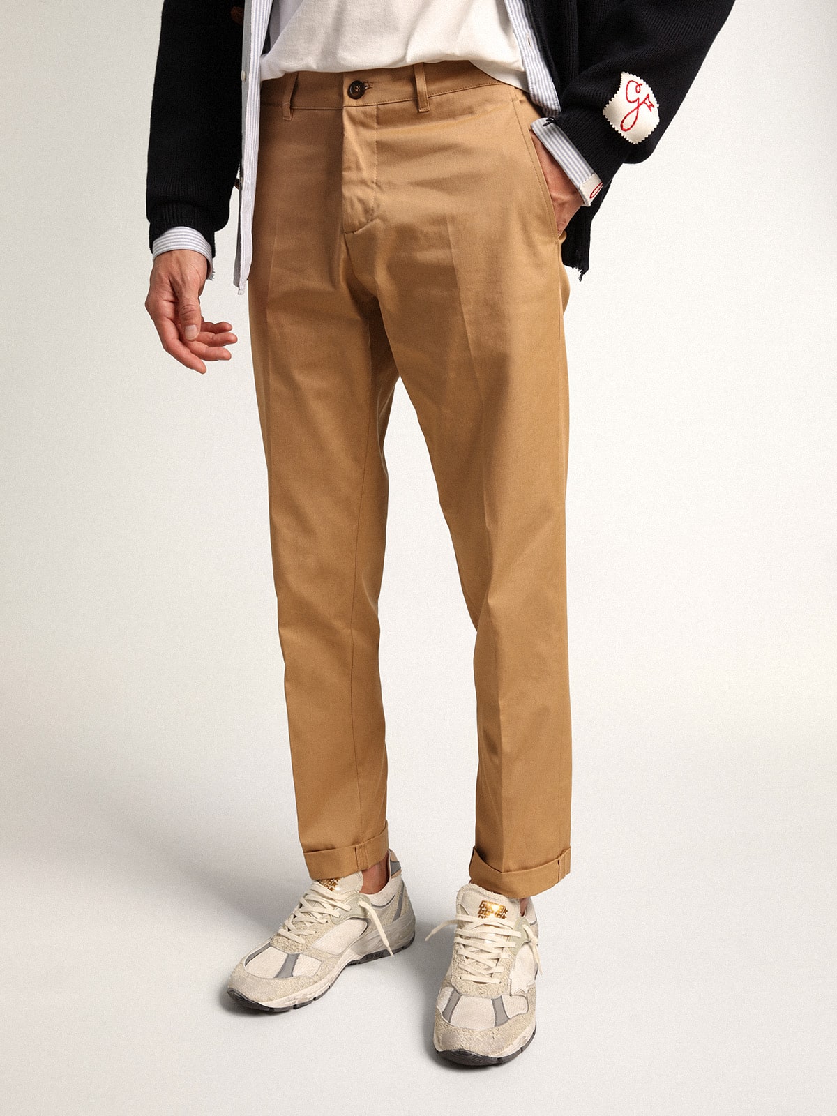 Men's Dad-Star in white and gray suede and white leather star| Golden Goose