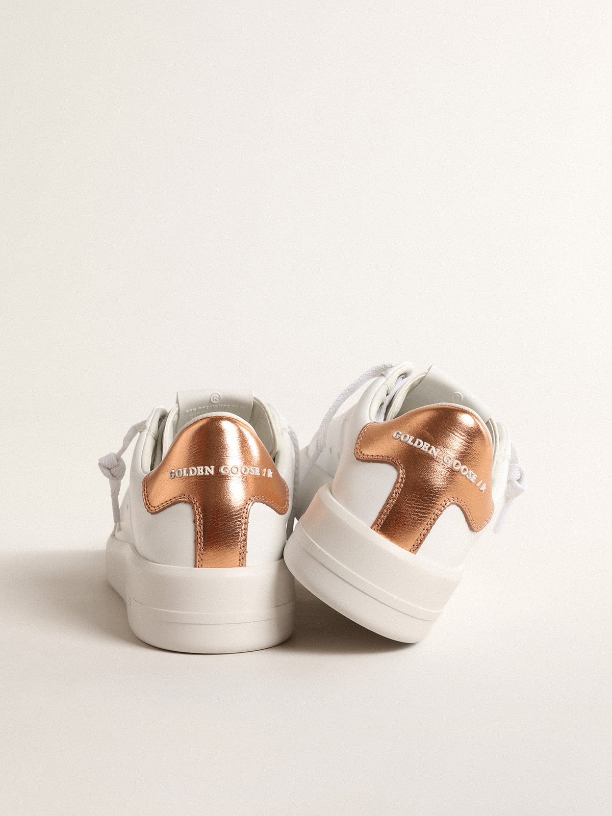 Women's bio-based Purestar with bronze metallic leather heel tab| Golden Goose