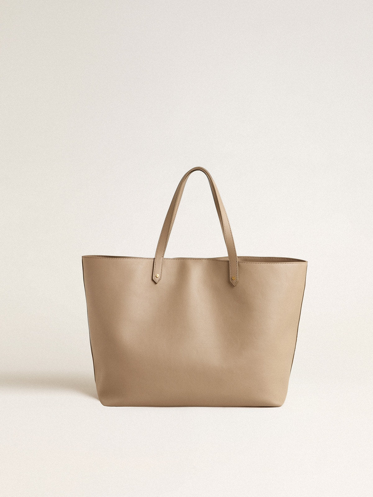 Dove-gray Pasadena Bag in smooth leather with gold logo| Golden Goose