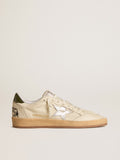 Men's Ball Star with silver leather star and green leather heel tab| Golden Goose