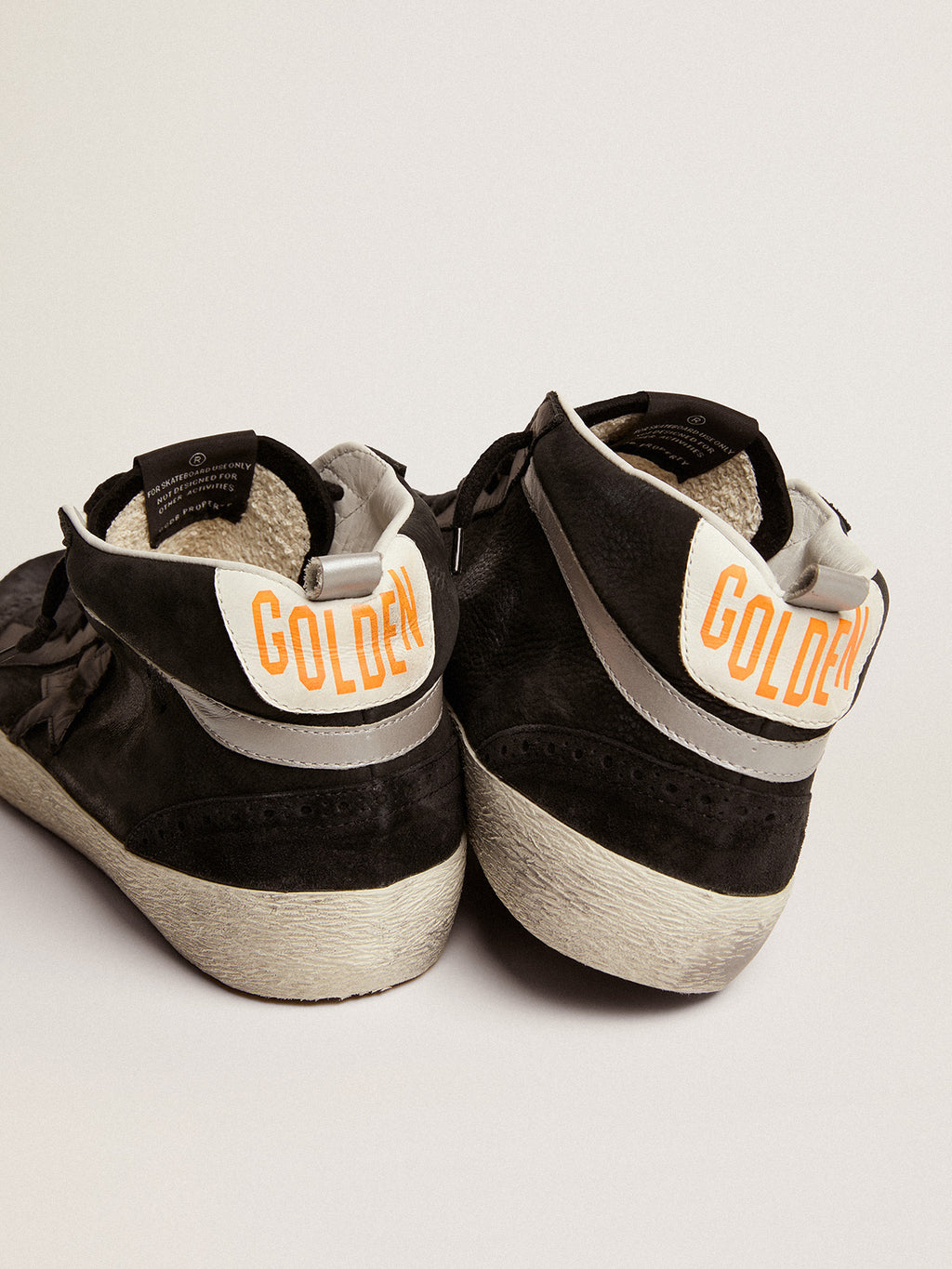 Men's Mid Star in nubuck with black leather star and silver flash| Golden Goose