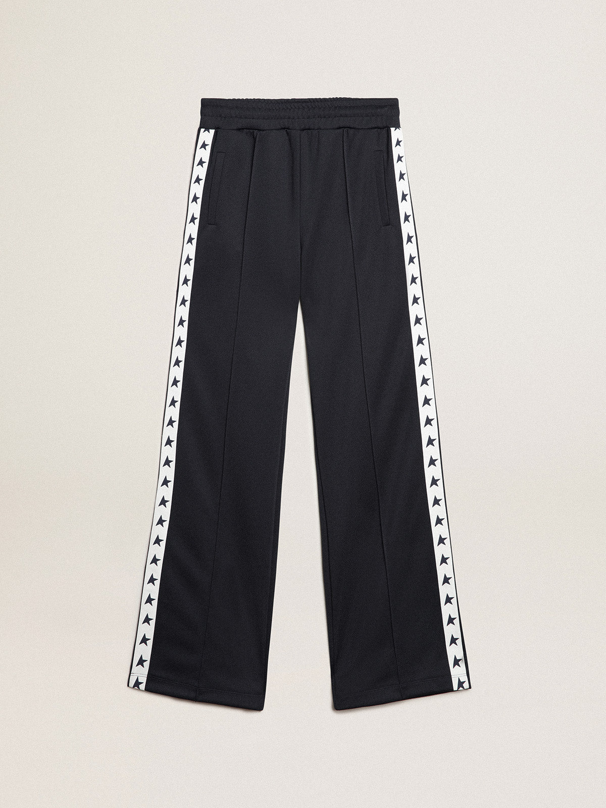 Dark blue joggers with white strip and contrasting stars| Golden Goose