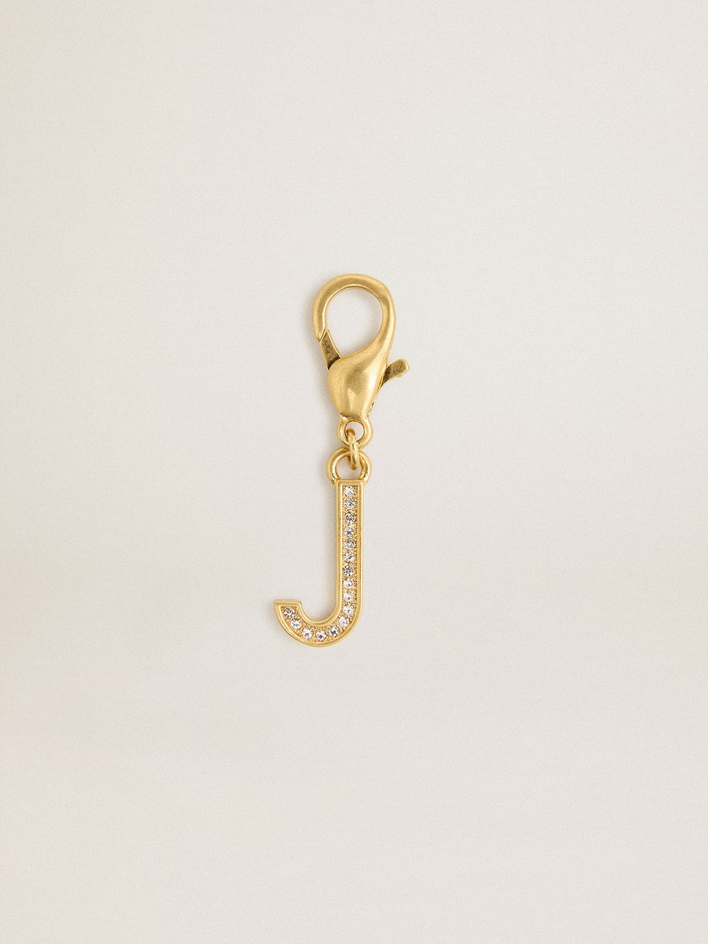 Letter J charm in gold-colored brass with crystals| Golden Goose