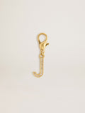 Letter J charm in gold-colored brass with crystals| Golden Goose