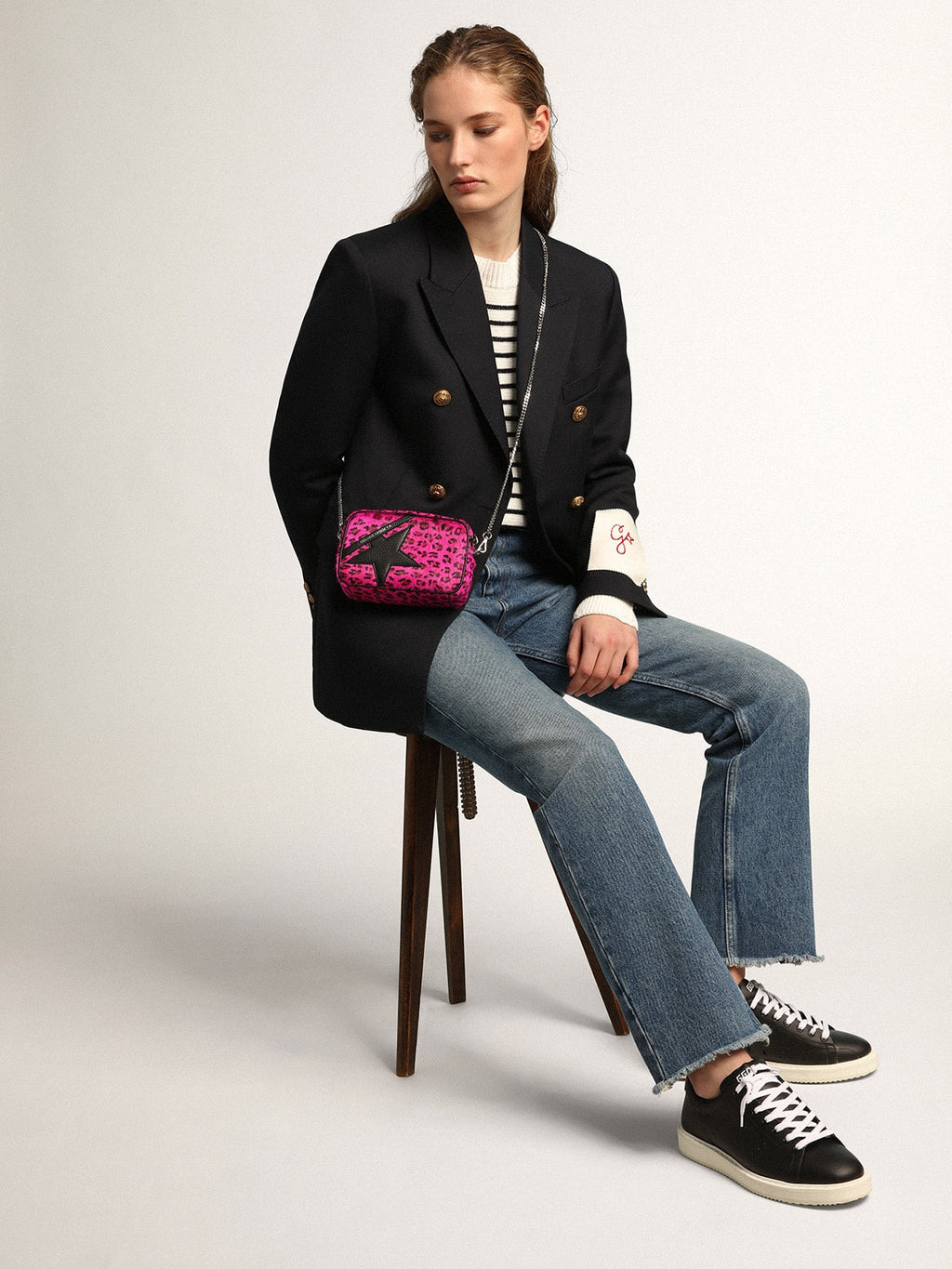 Starter sneakers in total black leather| Golden Goose
