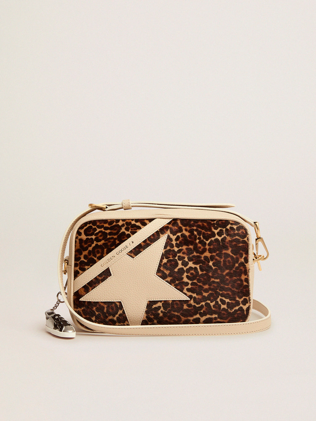 Off-white Star Bag with leopard-print pony skin insert| Golden Goose