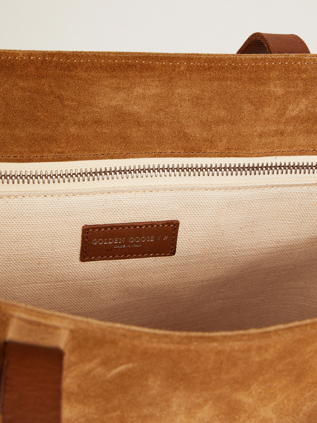 East-West California Bag in suede leather with shearling| Golden Goose