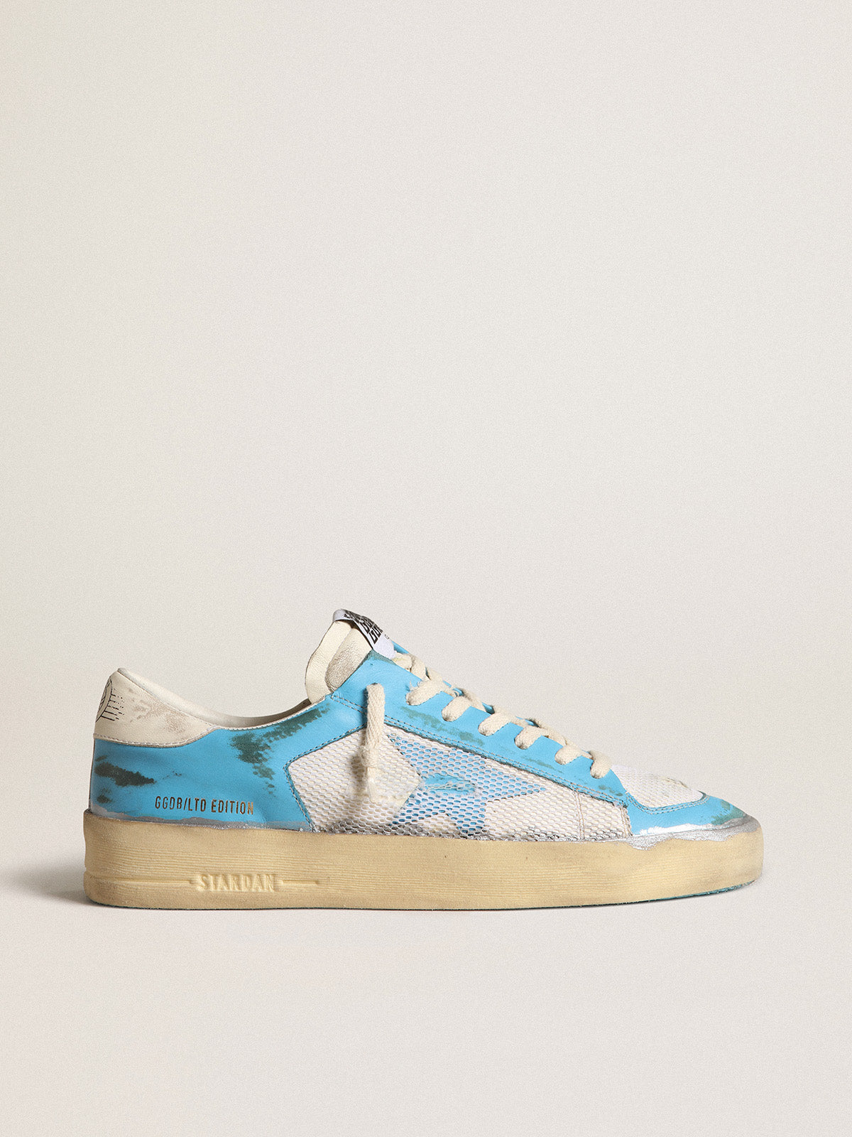 Men's Stardan LAB in light blue nappa leather and white mesh| Golden Goose
