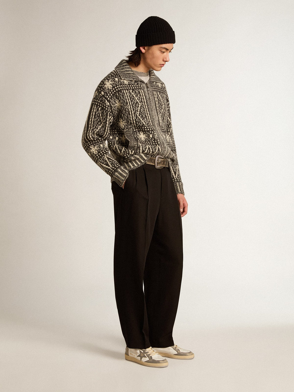 Black wool and viscose blend pants| Golden Goose
