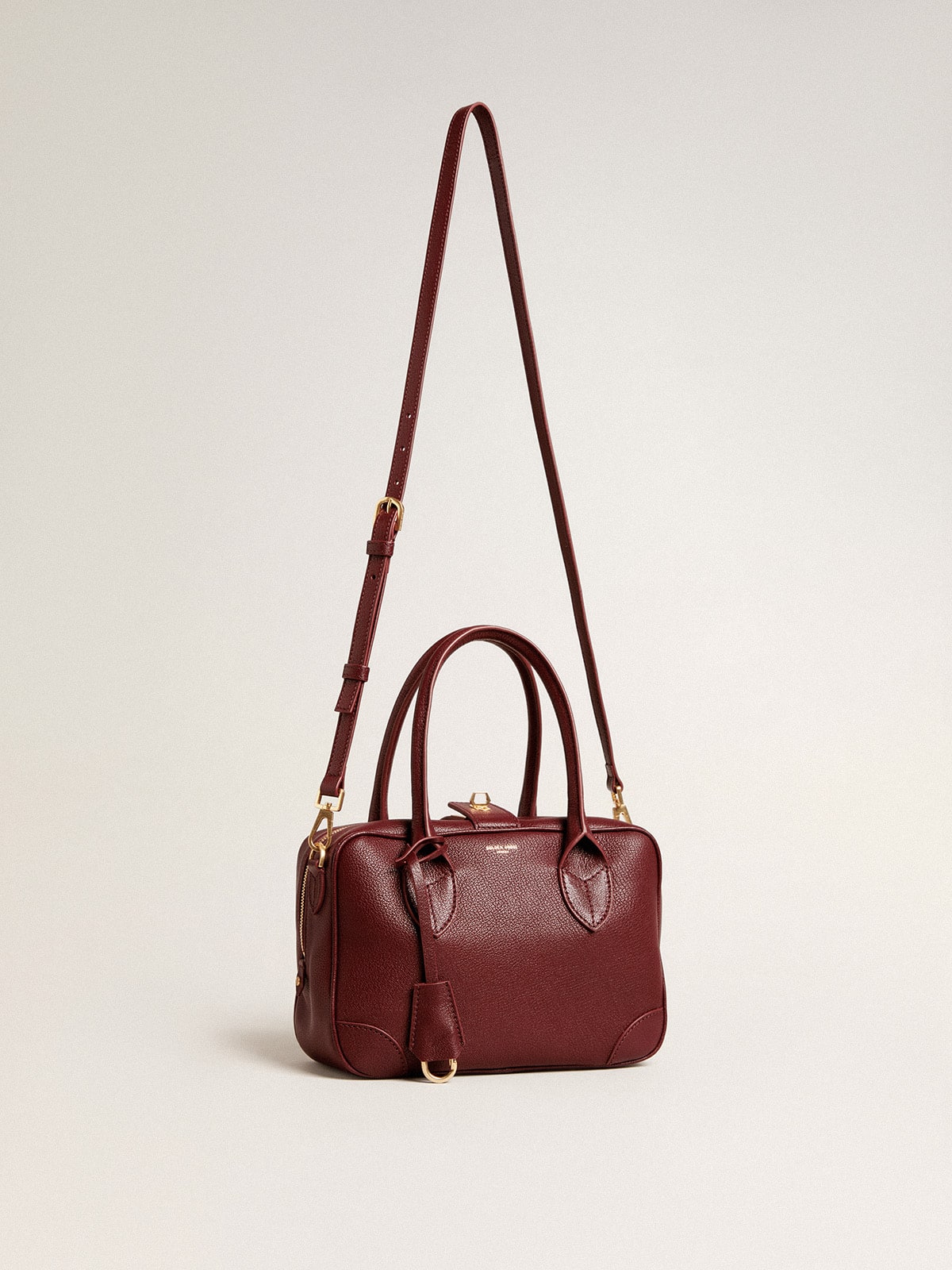 Vita Bag in burgundy sheepskin leather with gold details| Golden Goose