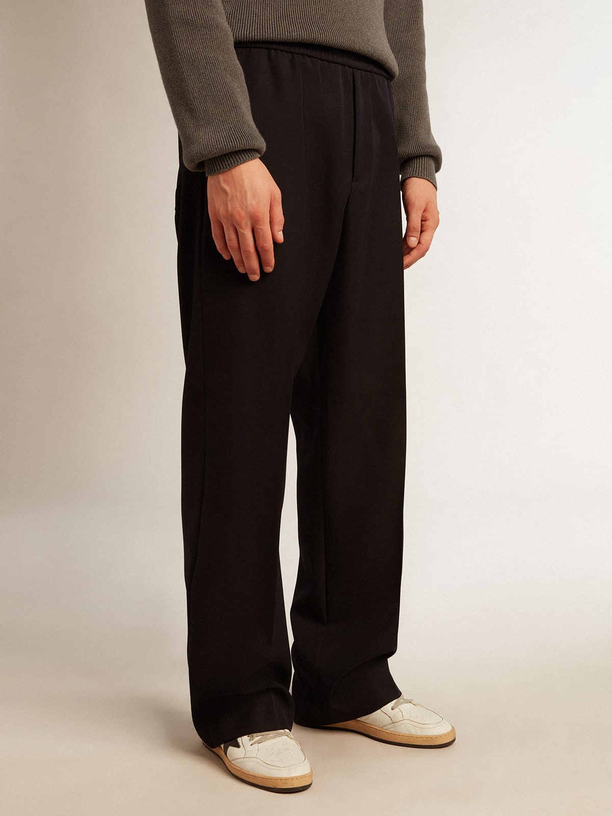 Men's joggers in dark blue wool| Golden Goose