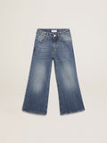 Wide-leg jeans in mid-blue bull denim| Golden Goose