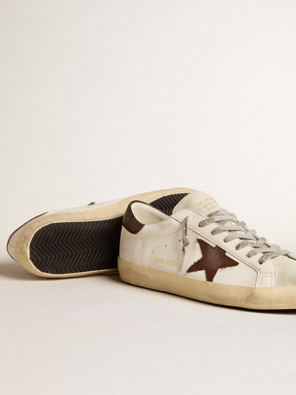 Men's Bio-based Super-Star with canvas star and dark brown leather heel tab| Golden Goose