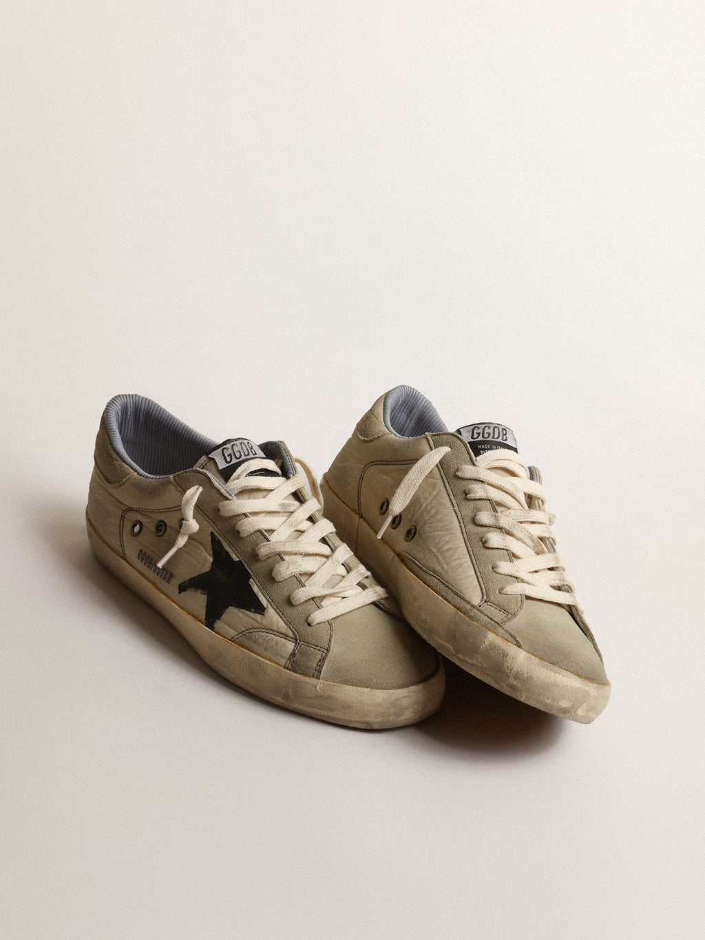 Super-Star in nylon with black screen-printed star and suede heel tab| Golden Goose