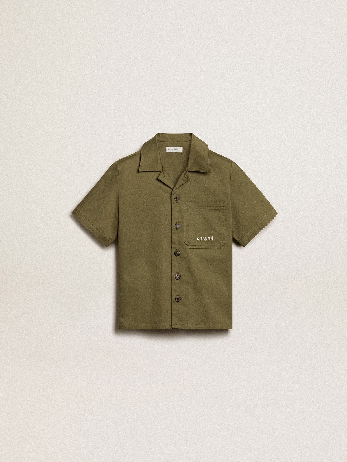 Boys' military-green shirt| Golden Goose