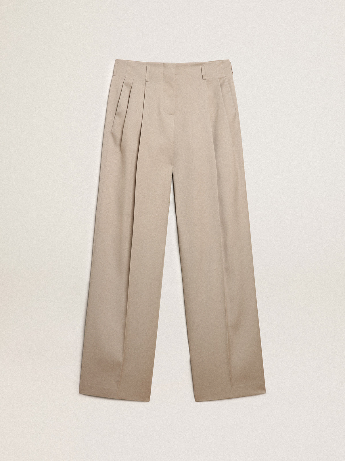Pants in light beige wool gabardine| Golden Goose