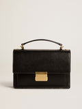 Venezia Bag in black boarded leather with gold details| Golden Goose