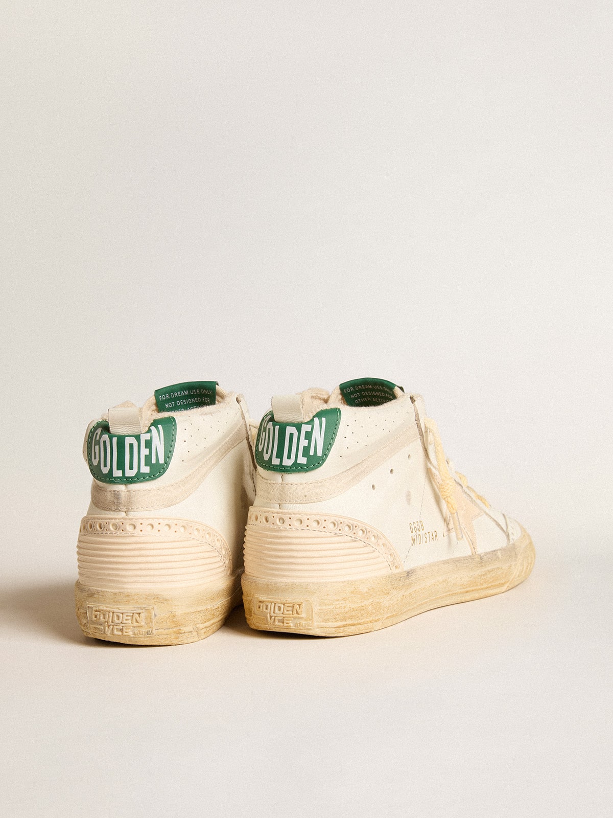 Mid Star in nappa with textured rubber star and cream cotton flash| Golden Goose