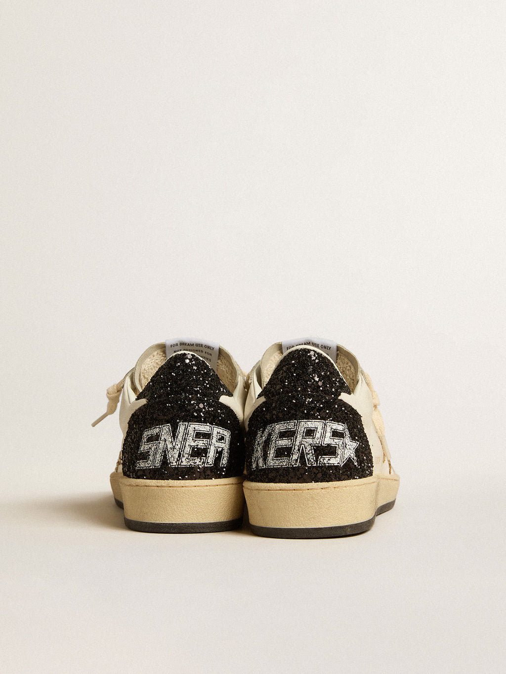Ball Star LTD in nappa leather and suede with glitter star and black heel tab| Golden Goose